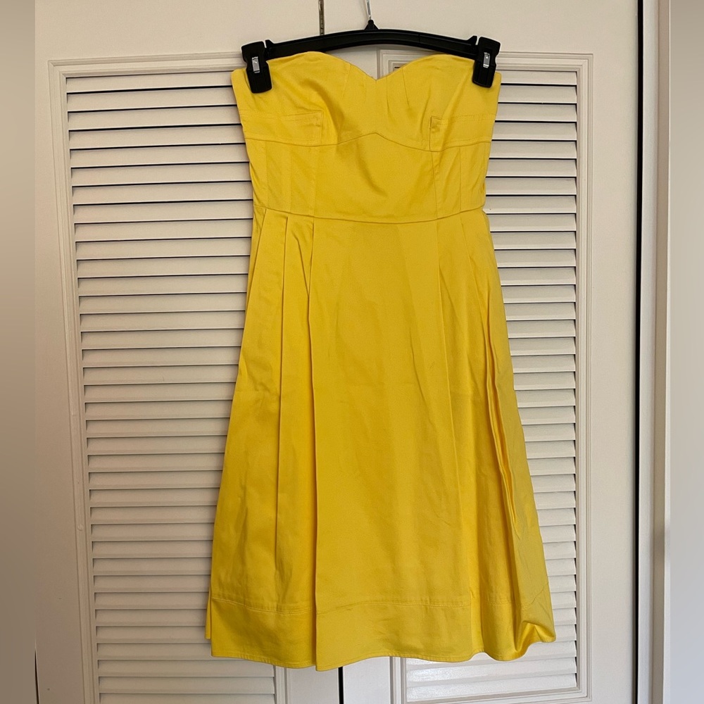 Calvin Klein Banana Yellow Cocktail Strapless Dress